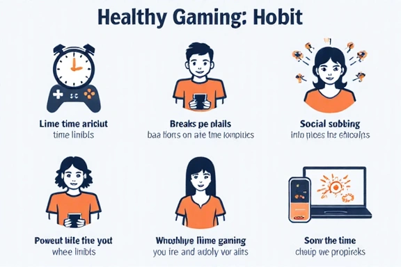 Infographic on healthy gaming habits