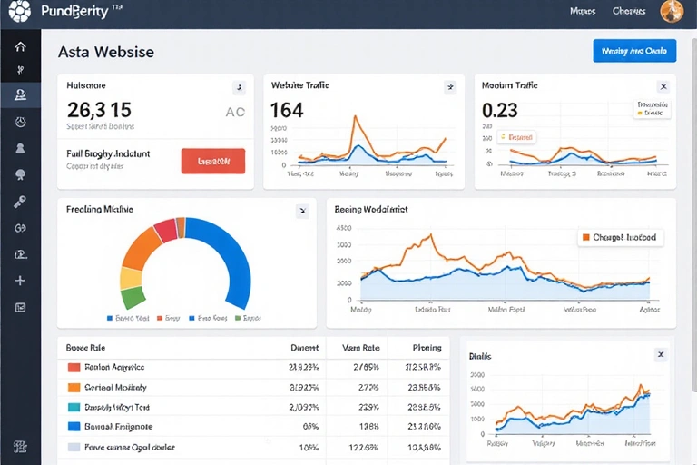 Analytics dashboard showing website traffic and user behavior