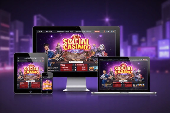 Multiple devices showing casino game