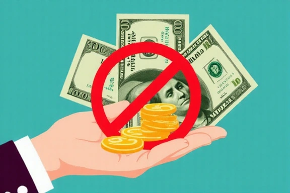 No real money symbol, virtual coins in hand