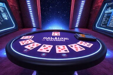 Screenshot of Galactic Blackjack game
