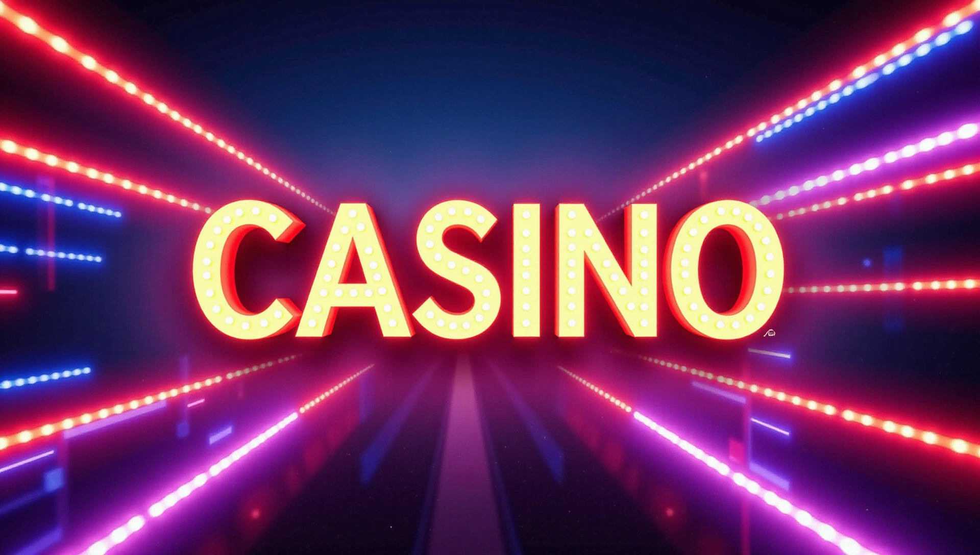 Vibrant abstract neon lights casino background